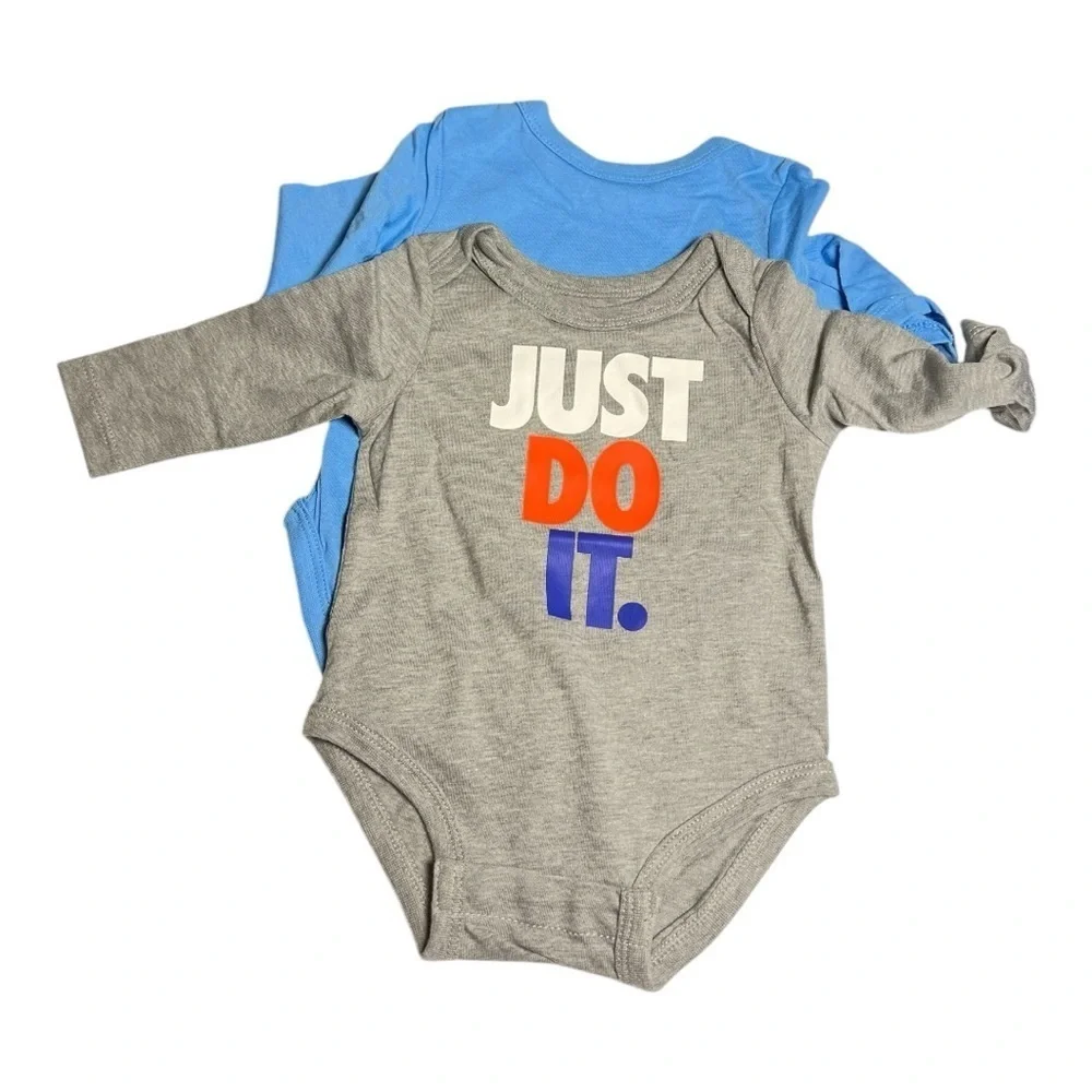 Nike Smiley Unisex Blue and Gray Jogger Set And Set Of 3 Bodysuits Size 3 Months